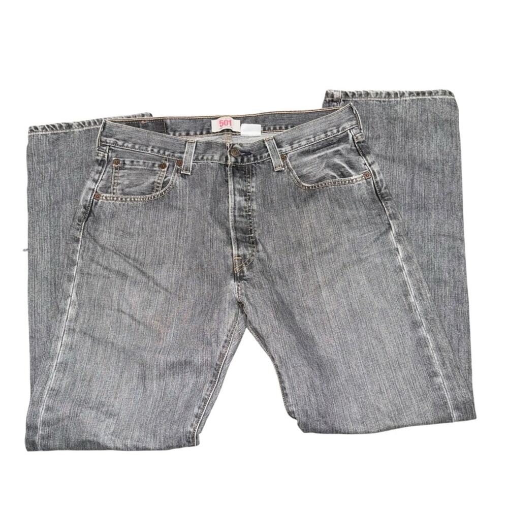 Levi’s 501 Original Fit Straight Leg Button Fly Jeans Gray Wash W34 L32 Vintage